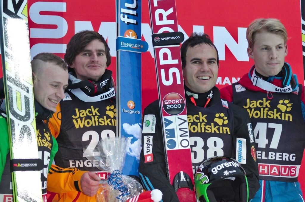 FIS Ski Jumping World Cup 2014 Engelberg 20141220 Koudelka Freitag Damjan et Hayboeck 1